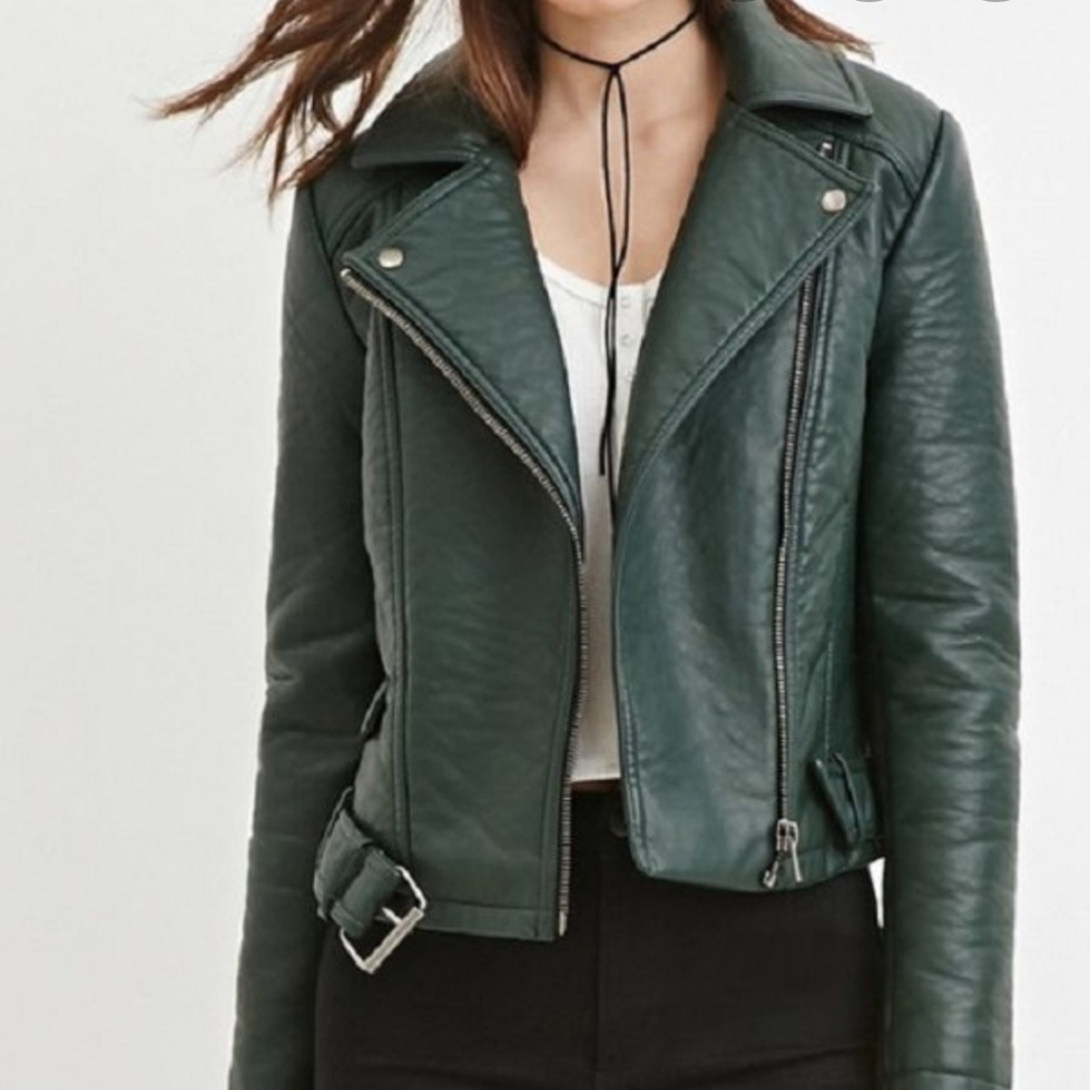 Green leather jacket
